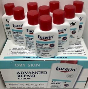 Eucerin Advanced Repair Lotion, 0.5oz each Travel Size, Very Dry Skin Lot X 12