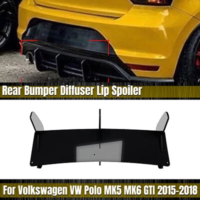 Labio de alerón difusor de parachoques trasero para Volkswagen VW Polo GTI 2015-2018 2016 2017 Foto 1 de 4