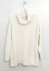 Christopher&Banks Women Cream Tunic L Sweater Knit Cowl Neck 3/4 Sleeve Office - Picture 1 of 8