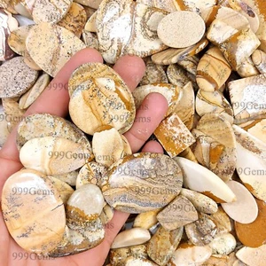 30 Pcs AAA Natural landscape jasper Mix Shape Cabochon Gemstone Bulk Lot 15-40mm - Picture 1 of 13