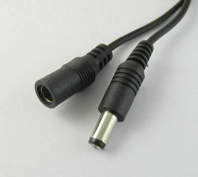 10pcs   5.5x2.1mm Female To 5.5x2.1mm Male 1m DC Power Plug Jack Cable Socket  - Image 1 of 2