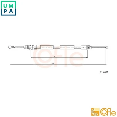 CABLE PULL PARKING BRAKE 11.6808 FOR RENAULT TRAFIC/II/Van/Rodeo/Bus  VAUXHALL - Image 1 of 4