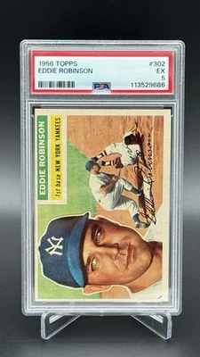 1956 Topps Eddie Robinson #302 PSA 5 New York Yankees 1st Base - Image 1 of 3