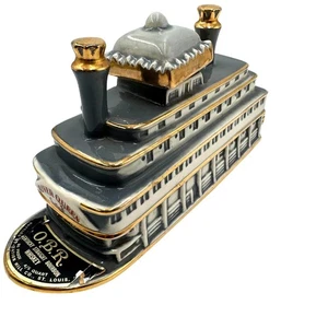 Bote de remos OBR 1968 vintage jarra de whisky Kentucky Mississippi River Queen - Imagen 1 de 23