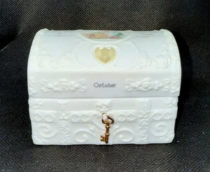 Precious Moments By Enesco Hopechest October Birthstone Opal New In Box 1995  - Picture 1 of 5