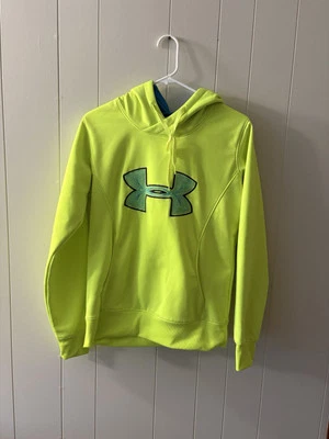 Sudadera Under Armour Adulto Mediana con Capucha Coldgear Semi Ajustada Neón Brillante B4 Foto 1 de 4