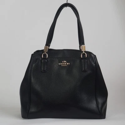 COACH 2015 Minetta Black Crossgrain Leather Mini Satchel Bag - F34663 - Image 1 of 4