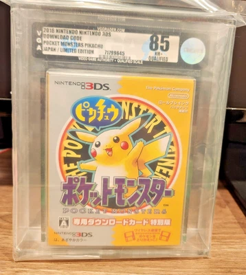 2016 Pokemon Yellow Pocket Monsters 3DS Pikachu Code VGA 85 NM+ Qualified - image 1 of 3