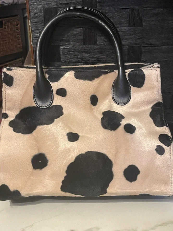 Cartera de cuero gamuza vintage Spiegel para mujer cadena con cuentas estampado de piel de vaca nueva Foto 1 de 4