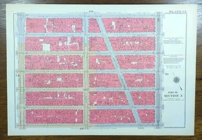 1934 MIDTOWN MANHATTAN NEW YORK CITY Map 7th Av-5th Av W26th St-W32nd St.  - Image 1 of 3