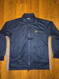 Vintage Adidas Originals Full Zipper Jacket Sz-XL Brand New Navy Blue/Gray/Orang - Picture 1 of 8