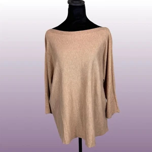 Chicos Gr. 3 leichter lockerer Sommerpullover aus Kaschmirmischung 3/4 Arm hellbraun - Bild 1 von 8