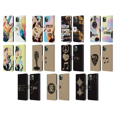 HEAD CASE DESIGNS ALL ABOUT MUSIC LEATHER BOOK CASE FOR APPLE iPHONE PHONES Foto 1 de 4