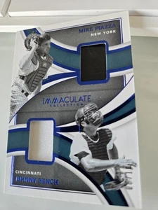 BENCH / PIAZZA 2022 IMMACULATE LEGENDS RARE BLUE DUAL RELIC COMBO #08/10 LDM-MJ - Picture 1 of 8