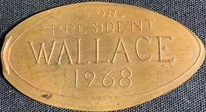 ¡COBRE! ¡RETIRADO! PARA PRESIDENTE WALLACE 1968 - (VAGÓN-59) CENTAVO - Imagen 1 de 3