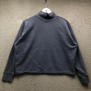 Madewell Sweatshirt Women's Small S Long Sleeve High Neck Blue Gray - Picture 1 of 7