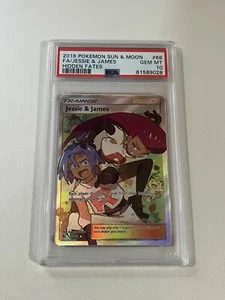 2019 Pokemon Sonne & Mond Hidden Fates #68 Full Art / Jessie & James PSA 10 - Bild 1 von 2