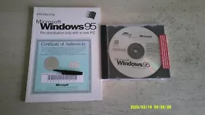 MICROSOFT WINDOWS 95 - PC OPERATING SYSTEM WITH USB SUPPORT, MANUAL, COA & CODE - Picture 1 of 3