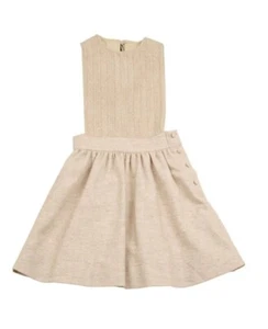 Noma Designer Girls Vanilla/ Beige Combo Apron Knit Tie Dress/ Jumper 14 $115 - Picture 1 of 1