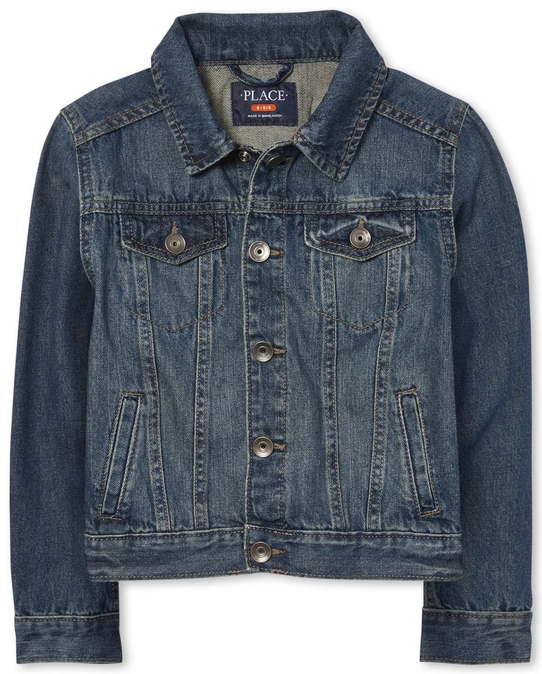 boys Basic Denim outerwear jackets Streamwash Small US Foto 1 de 4