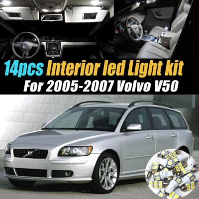 Комплект из 14 супербелых светодиодных ламп для салона автомобиля для Volvo V50 2005-2007 годов выпуска - Изображение 1 из 4