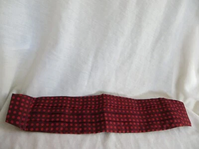 Frederick Theak Seda Cummerbund Ajustable Hecho en Inglaterra Rojo Negro Geométrico Foto 1 de 4