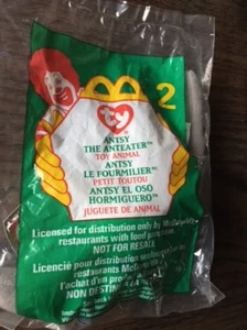 NUOVO 1999 McDonalds TY TEENIE BEANIE BABY #2 "Antsy" The Anteater NRFB senza fumo - Foto 1 di 1