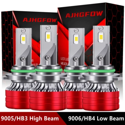 For Cadillac 60 Special 1993 4X 6000K High Low Beam LED Headlight Bulb Combo Kit - Image 1 of 4
