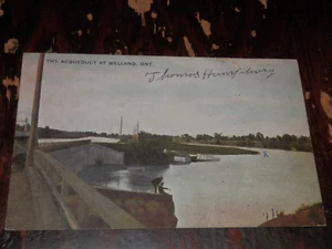 WELLAND ONTARIO KANADA - SELTENE FRÜHE POSTKARTE - DAS AQUADUKT - Bild 1 von 2