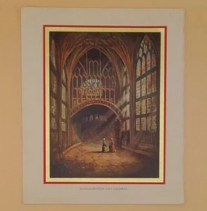 Vintage Christmas Card Front, 'Gloucester Cathedral', Lady Chapel - No Back - Imagen 1 de 2