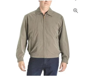 London Fog Men's Lightweight Microfiber Golf Jacket Full Zip Olive Beige Size XL - Picture 1 of 11