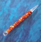 CARNELIAN WAND  With Silver and Quartz Point, Chakra Wand, Crystal Wand
