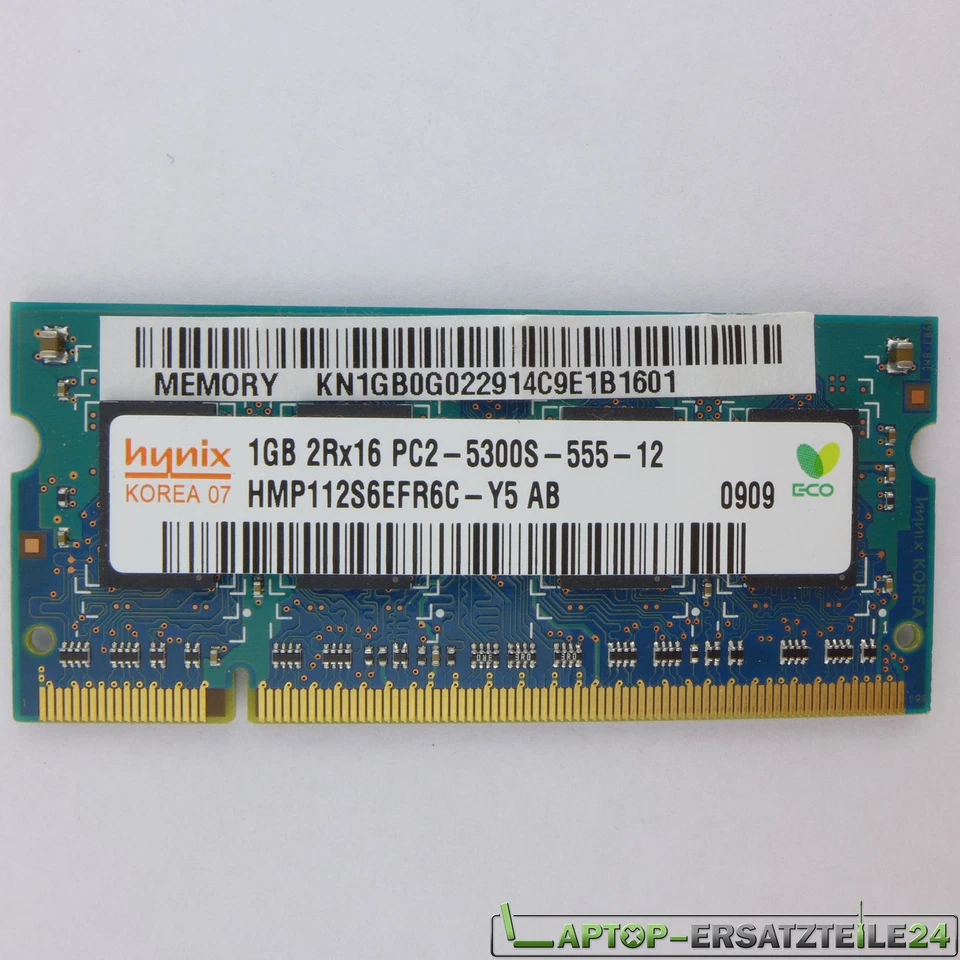 1 GB DDR2 SDRAM PC2-5300 (DDR2-667) HYMP112S6EFR6C-Y5 AB ram MEMORIA Hynix - Imagen 1 de 1