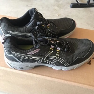 Asics Womens Size 12 W Wide Gel Venture 8 1012A706 Black Running Shoes Sneakers - Picture 1 of 9