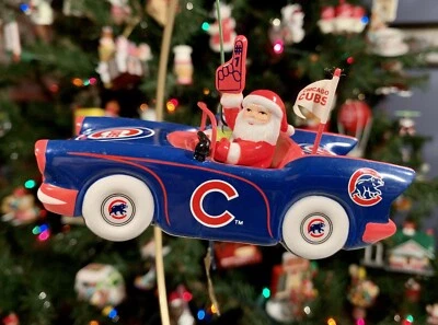 Danbury Mint 2010 Chicago Cubs VICTORY CAR Christmas Ornament: MLB Santa - Image 1 of 4