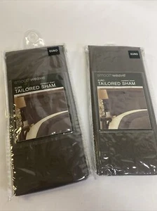 Set Of 2 Smoothweave Tailored European Pillow Shams in Gray - Picture 1 of 4