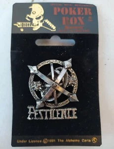 Pestilence - Spheres Original Pin Badge (Poker Rox, Alchemy, 1993) - Picture 1 of 3