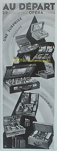 PUBLICITE AU DEPART MALLE VANITY NECESSAIRE TOILETTE MADAME MONSIEUR DE 1931 AD - Picture 1 of 1