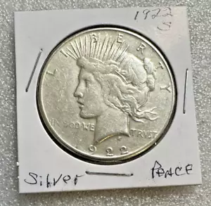 Dollaro argento pace 1922 S grado superiore - Foto 1 di 2