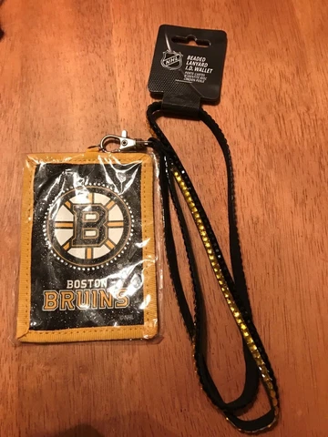 Boston Bruins Beaded Lanyard I.D. Wallet Cover