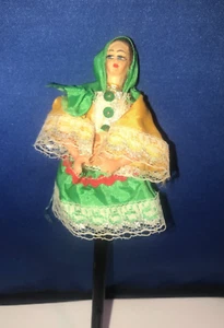 Vintage Greek 80's Female  Doll Traditional Greek Clothing Pen/Pencil Topper - Picture 1 of 3