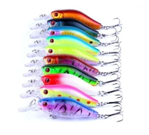 10pcs/lot 7cm/8g Crankbait Lures Plastic Minnow Fishing Bass, Perch - Picture 1 of 3