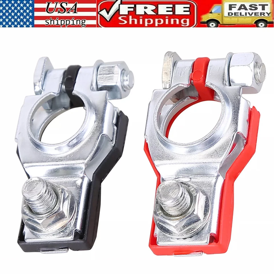 2PCS Car Battery Terminal Clamp Connectors Positive Negative Release Disconnect - Изображение 1 из 4