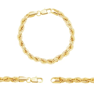 Seilkette 14K Gold gefülltes Armband 8,5" Set Hummer Kralle Verschluss Schmuck Geschenk für - Bild 1 von 13
