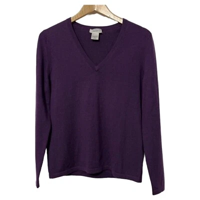 Kate Hill Womens Merino Wool Vneck Sweater Size M Autumn Business Casual Office - Image 1 of 4