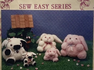 Stuffed Bunnies Lamb Sewing Pattern Spring Medley Yours Mine & Ours Uncut 1985 - Picture 1 of 4