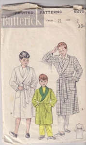 6276 BUTTERICK c.1952 - Shawl Collar ROBE - BOYS Sz 2 - Picture 1 of 2