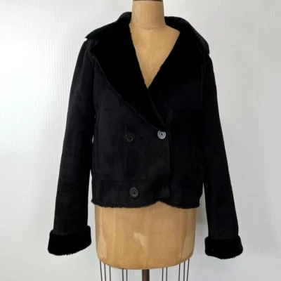 Chaqueta Lauren Ralph Lauren Mujer Pequeña Imitación Gamuza Piel de Oveja Borde Fiesta Ex Foto 1 de 4