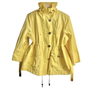 AK Anne Klein gelbe Frühlingsjacke Regenmantel 3/4 Arm Jacke Mantel, Größe 0X - Bild 1 von 16