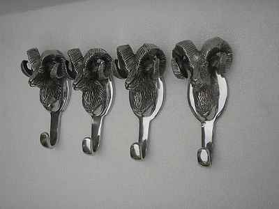 Aluminium wall mount Aries Head coat hook Lot of 4 pcs* - Image 1 of 3